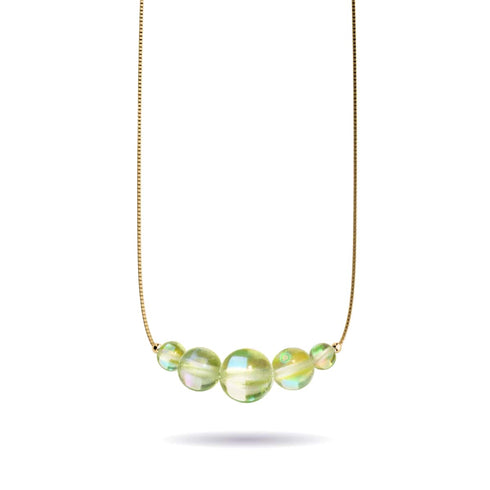 Coup de soleil | Or Vermeil | Collier fermoir infini en verre Galaxy
